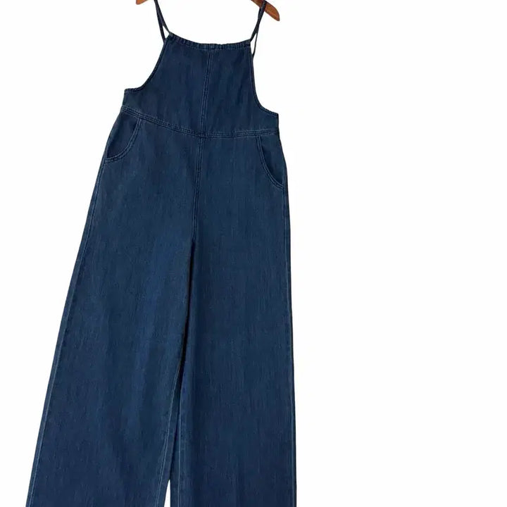 [BUNJANG] Denim Cotton Strap Jumpsuit / 교신안함)데님 코튼 스트랩 점프수트