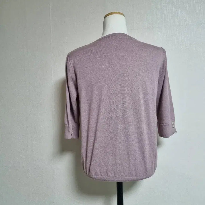 [BUNJANG] Round Neck 3/4 Sleeve Knit Top / 7부 소매 라운드넥 니트 퍼플