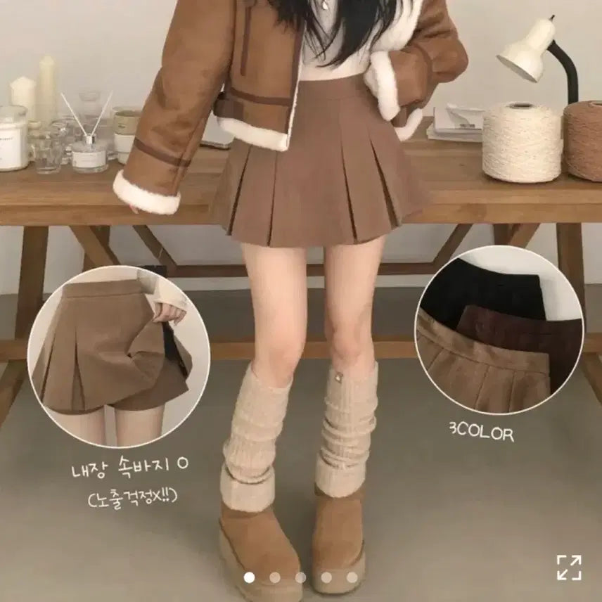 [BUNJANG] A-Line Corduroy Mini Skirt / 에이블리 골덴 코듀로이 속반바지 A라인 플리츠 가을 겨울 미니스커트