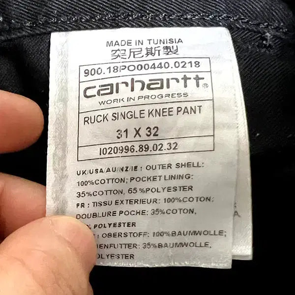 [BUNJANG] Carhartt WIP Carpenter Black Pants / 칼하트 WIP 럭 싱글니 남자 블랙팬츠 카펜터 여름 툴포켓 L 32