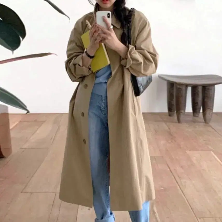 [BUNJANG] 메이비베이비(MAYBEBABY) 디어리스트 트렌치코트 프리사이즈 새상품 / 메이비베이비(MAYBEBABY) 디어리스트 트렌치코트 프리사이즈 새상품