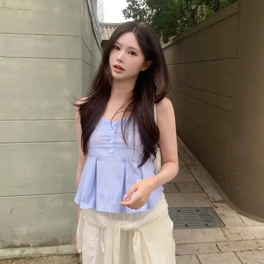 [BUNJANG] (포장째새상품) 샵미네트 미네트 마린 나시 블라우스 / (포장째새상품) 샵미네트 미네트 마린 나시 블라우스