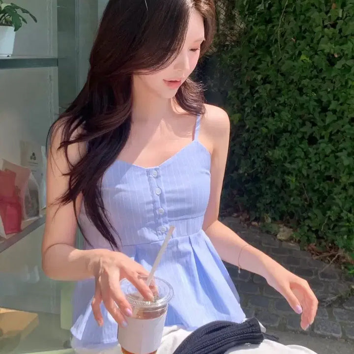 [BUNJANG] (포장째새상품) 샵미네트 미네트 마린 나시 블라우스 / (포장째새상품) 샵미네트 미네트 마린 나시 블라우스
