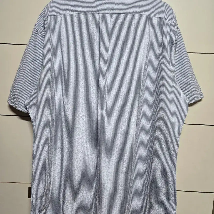[SOLD OUT] 폴로 랄프로렌 남성 시어서커 블루 스트라이프 반팔셔츠(클레식핏 XL)