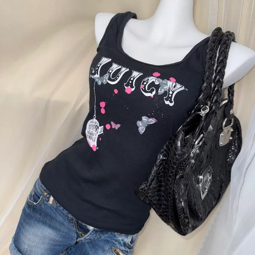 [BUNJANG] Juicy Couture Logo Sleeveless Top / M Juicy Couture 로고 슬리브리스
