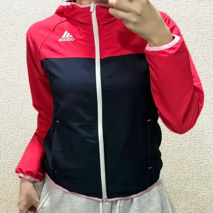 [BUNJANG] Adidas Windbreaker Red/Navy Jacket / [세탁완료] 아디다스 바람막이 레드/네이비
