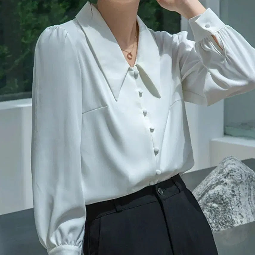 [BUNJANG] Lior Big Collar Blouse / BL254 리오르 빅카라 블라우스