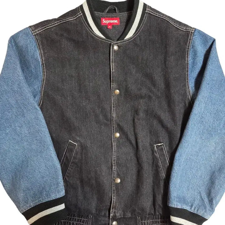 [BUNJANG] Supreme Denim Varsity Jacket SS18 / [M]슈프림 데님 바시티 자켓