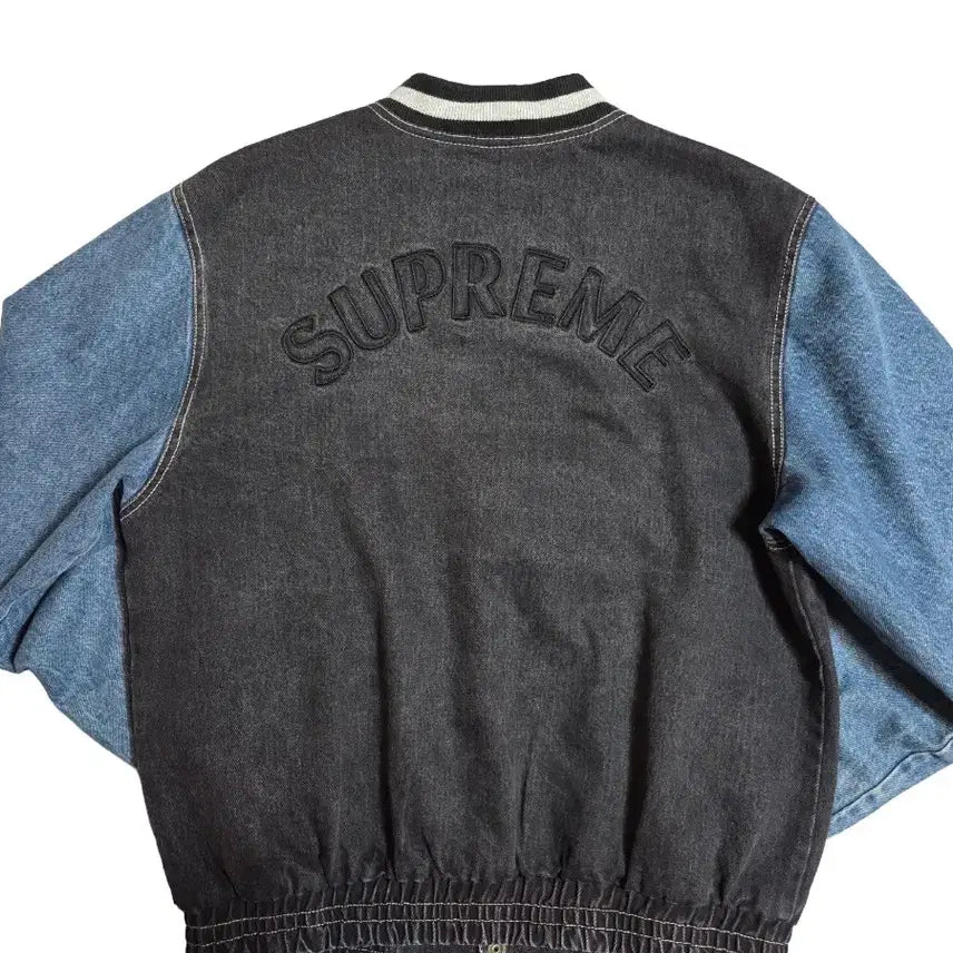 [BUNJANG] Supreme Denim Varsity Jacket SS18 / [M]슈프림 데님 바시티 자켓