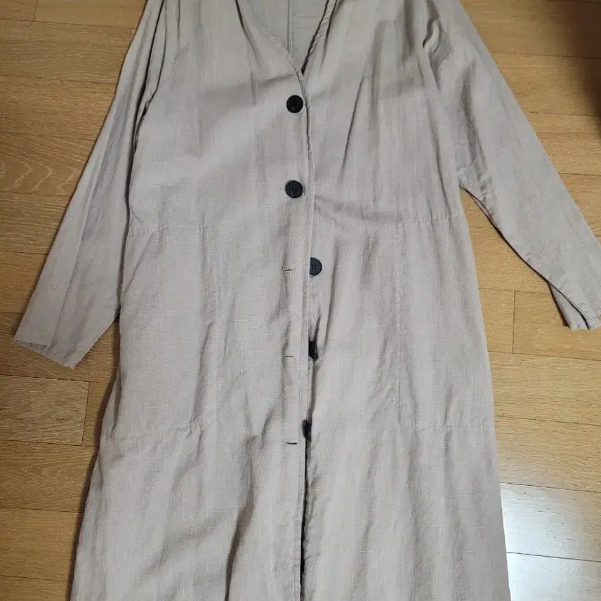 [BUNJANG] Linen Long Cardigan - Beige / 린넨 롱 가디건 베이지