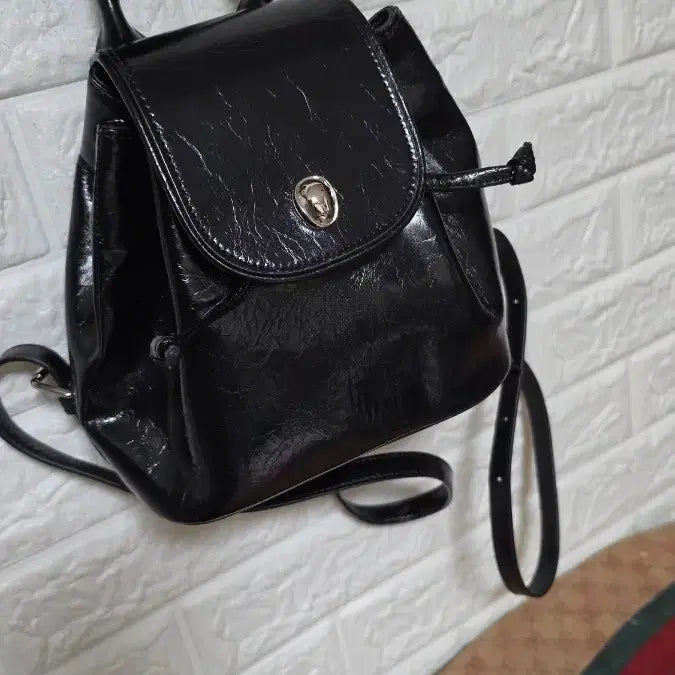 [BUNJANG] Black Mini Backpack / 블랙 미니 백팩 가방