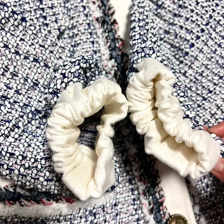 [BUNJANG] LANVIN Tweed Jacket Cardigan / 한섬 랑방컬렉션 LANVIN 135만 트위드 자켓 가디건노카라라운드넥퍼프
