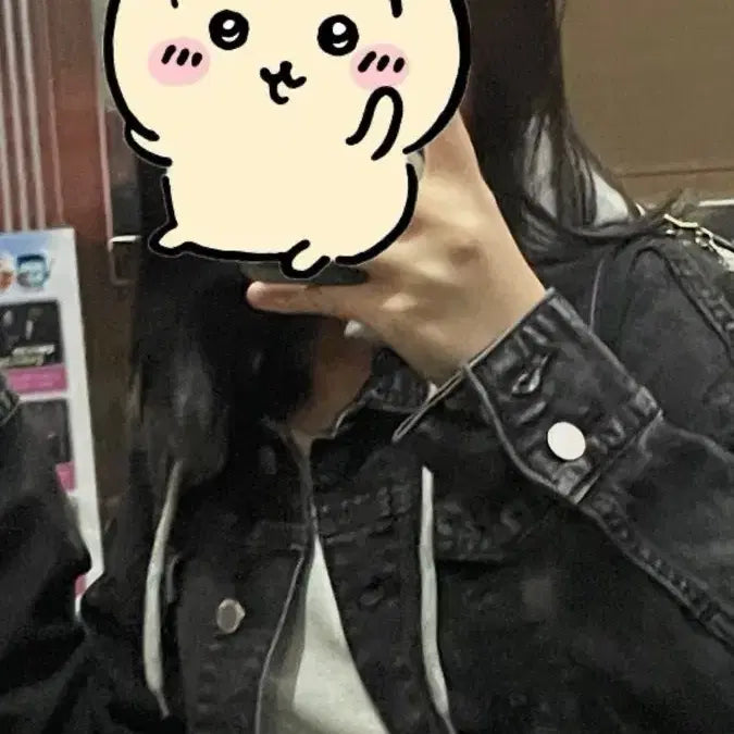 [BUNJANG] Black Denim Hooded Jacket / 블랙 데님 후드 자켓