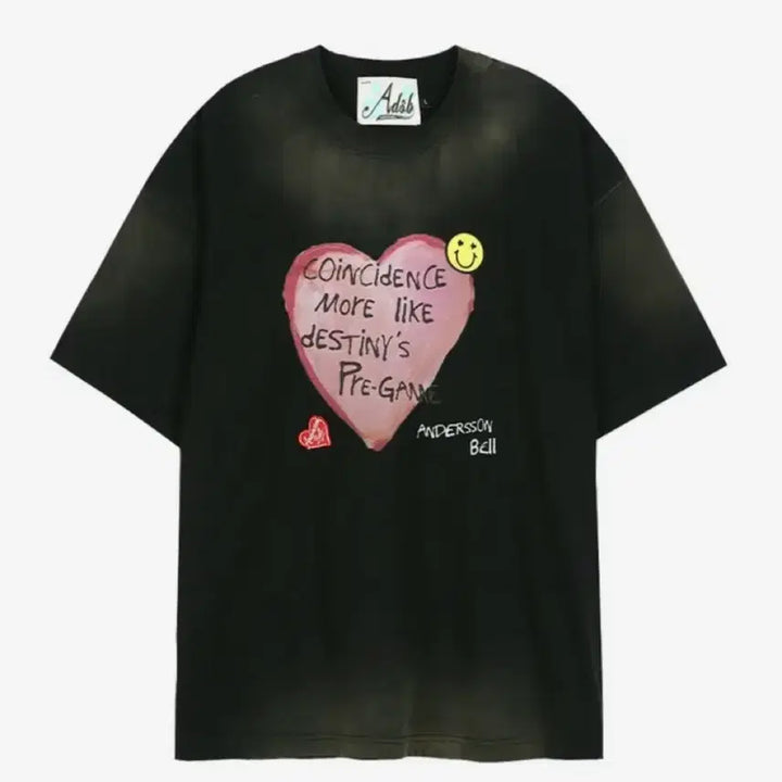 [BUNJANG] Andersson Bell Washed Heart T-shirt L / 앤더슨벨 워싱 하트 반팔티셔츠 L (UNISEX SPRAY WASHED)