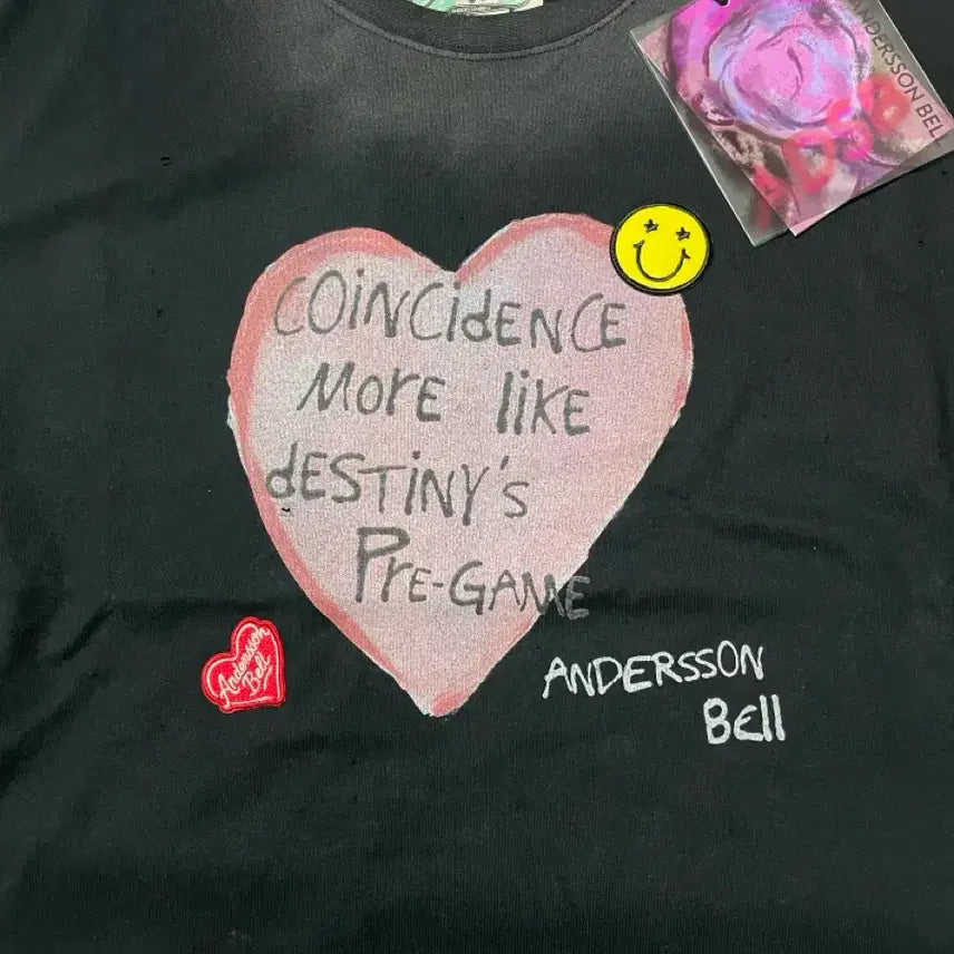 [BUNJANG] Andersson Bell Washed Heart T-shirt L / 앤더슨벨 워싱 하트 반팔티셔츠 L (UNISEX SPRAY WASHED)