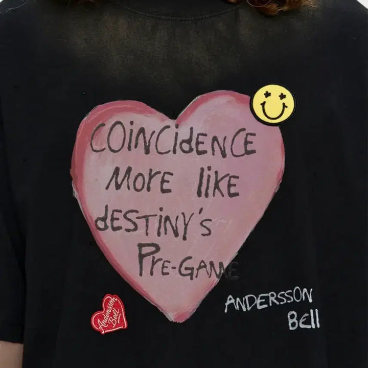 [BUNJANG] Andersson Bell Washed Heart T-shirt L / 앤더슨벨 워싱 하트 반팔티셔츠 L (UNISEX SPRAY WASHED)