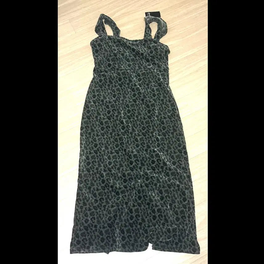[BUNJANG] Leopard Print Layered Long Dress / 레오파드 원피스 레이어드 원피스