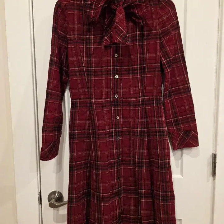 [BUNJANG] BCBG Red Tartan Check Dress / BCBG 비씨비지 레드 타탄 체크 원피스
