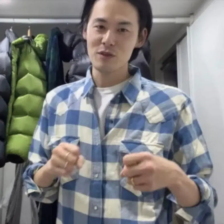 [BUNJANG] [RRL]더블알엘 플레이드 버팔로 웨스턴 블루 플란넬 셔츠 M(100 / [RRL]더블알엘 플레이드 버팔로 웨스턴 블루 플란넬 셔츠 M(100