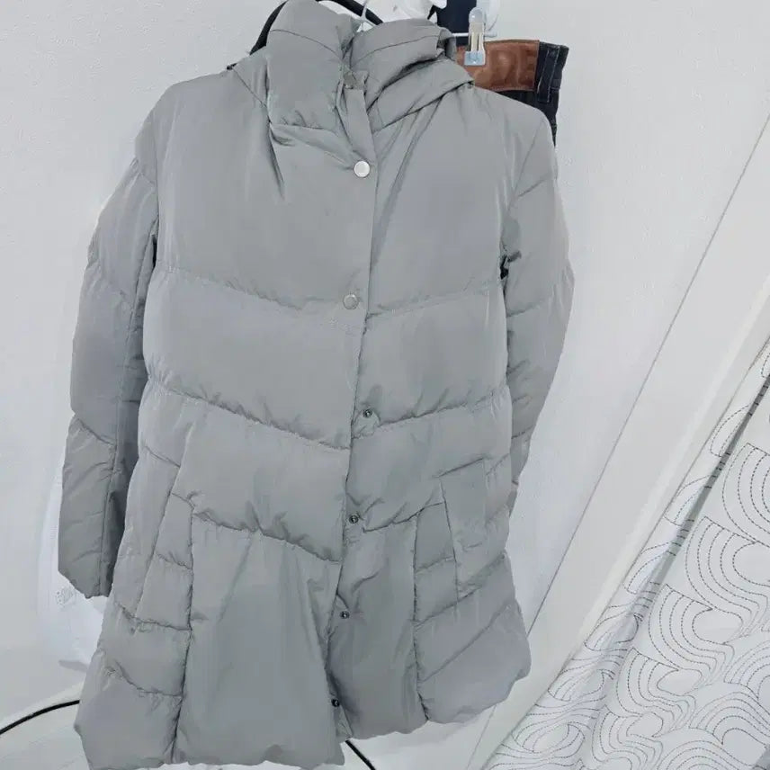[BUNJANG] Gray Long Padded Jumper / 시스템  회색 롱패딩 점퍼