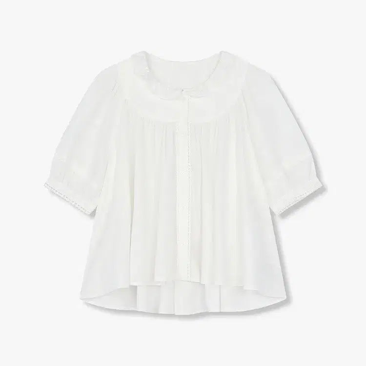 [SOLD OUT] [새상품] 지컷 프릴카라 레이스 블라우스