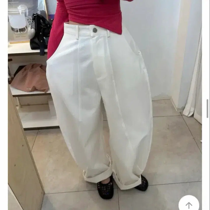 [BUNJANG] Curve Wide Pants White New / 커브아방팬츠 화이트 새상품