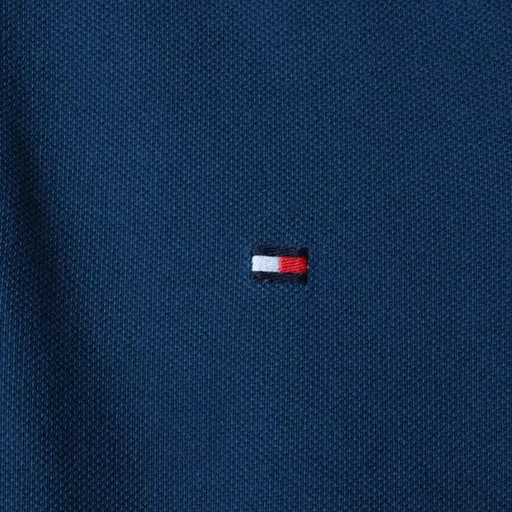 [BUNJANG] Tommy Hilfiger Short Sleeve Polo Shirt / (XS-S) 타미힐피거 반팔 카라 티셔츠 부분이염 블루-185D6