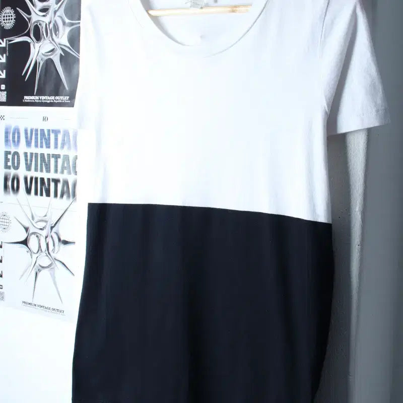 [BUNJANG] W(M-L) Two-tone Solid Color T-shirt / W(M-L) 코스 반팔 티셔츠 투톤 무지 놈코어-18600