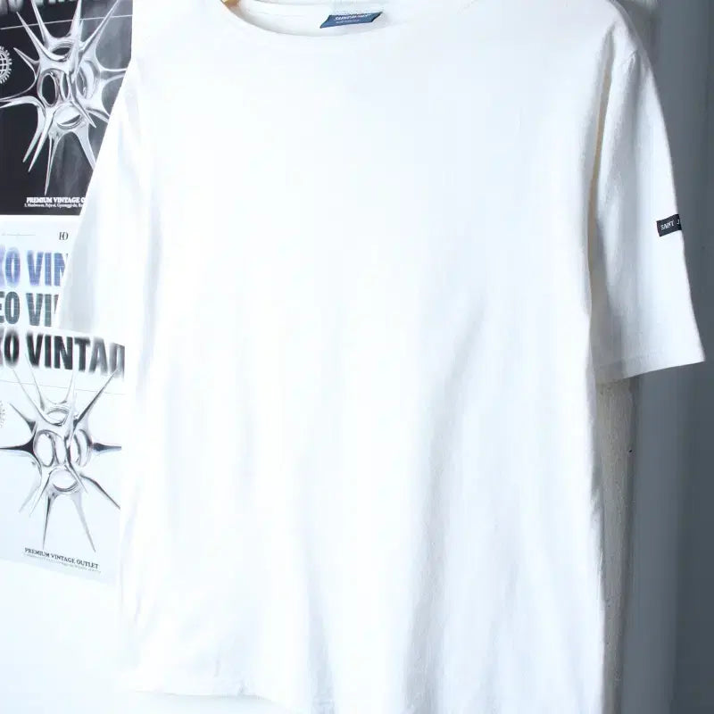 [BUNJANG] Saint James White T-Shirt / W(S-M) 세인트제임스 반팔 티셔츠 화이트 무지 한정판-18605