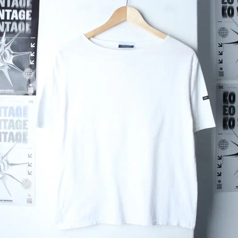 [BUNJANG] Saint James White T-Shirt / W(S-M) 세인트제임스 반팔 티셔츠 화이트 무지 한정판-18605