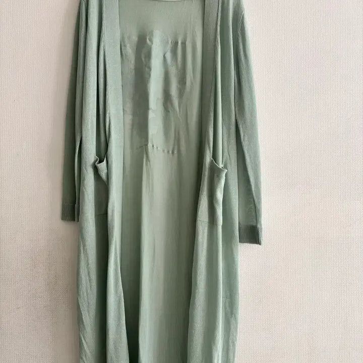[BUNJANG] iz Mint Floral Long Cardigan / iz벨소매 롱 가디건 민트