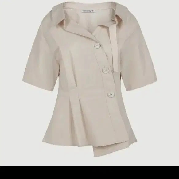 [BUNJANG] Lucky Chouette Asymmetrical Short Sleeve Blouse / 럭키슈에뜨 언발란스 반팔 블라우스