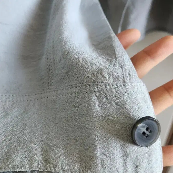 [BUNJANG] ItMiya Blue Shirring Blouse (Size 66) / 2024잇미샤 블루 셔링 블라우스66