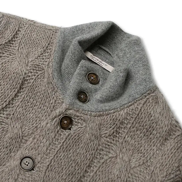 [BUNJANG] Capobianco Italy Cable Knit Alpaca Blend A1 Jacket / 카포비앙코 [Capobianco] 이탈리아 케이블 니트 A1 자켓