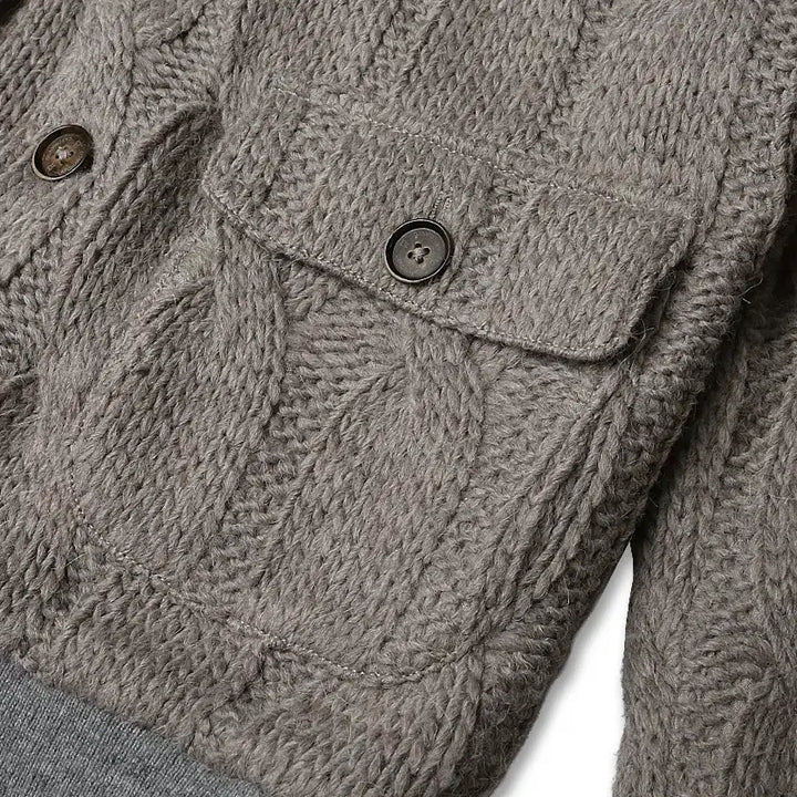 [BUNJANG] Capobianco Italy Cable Knit Alpaca Blend A1 Jacket / 카포비앙코 [Capobianco] 이탈리아 케이블 니트 A1 자켓