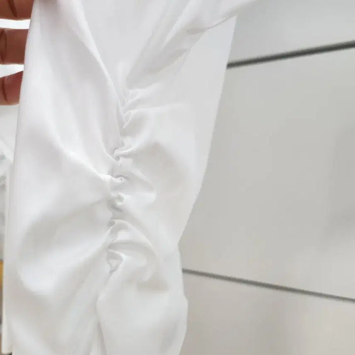[BUNJANG] ZARA White Shirring Detail Button-Up Blouse / Tag달린 새 제품 자라 화이트 셔츠