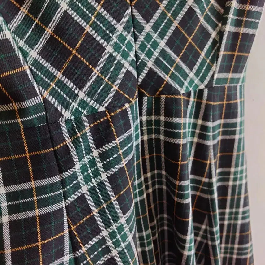 [BUNJANG] Check Pattern Long Dress / 체크 패턴 롱 원피스