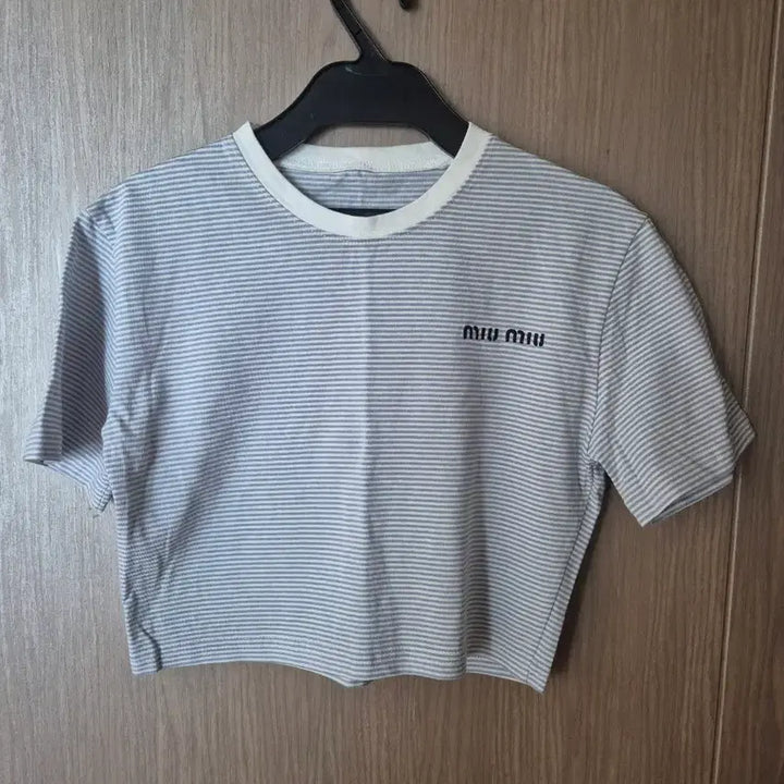 [BUNJANG] Cropped T-Shirt Pink/Blue / 크롭 반팔 티셔츠 핑크/블루