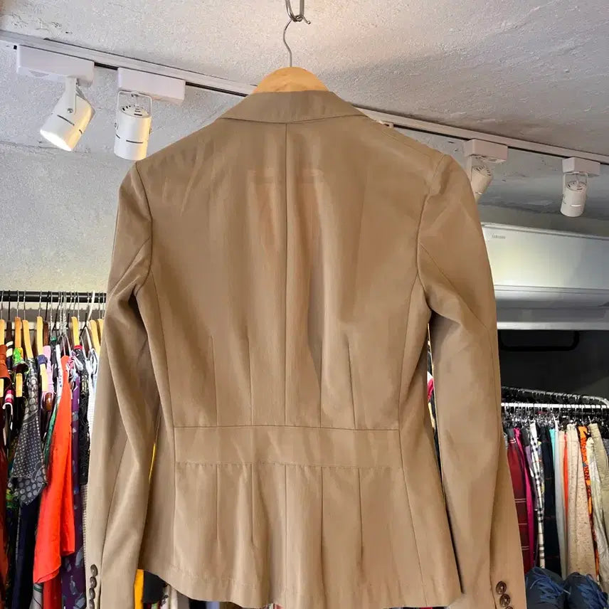 [BUNJANG] Ralph Lauren Cashmere Blend Beige Single-Button Blazer / 랄프로렌 캐시미어 블렌드 베이지 블레이저