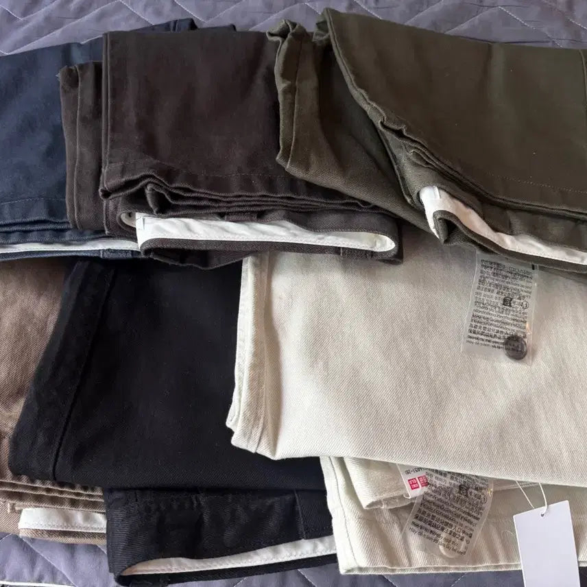 [BUNJANG] Uniqlo U Wide Fit Chino Bundle Set / 유니클로u 와이드핏치노 76사이즈 6종 일괄
