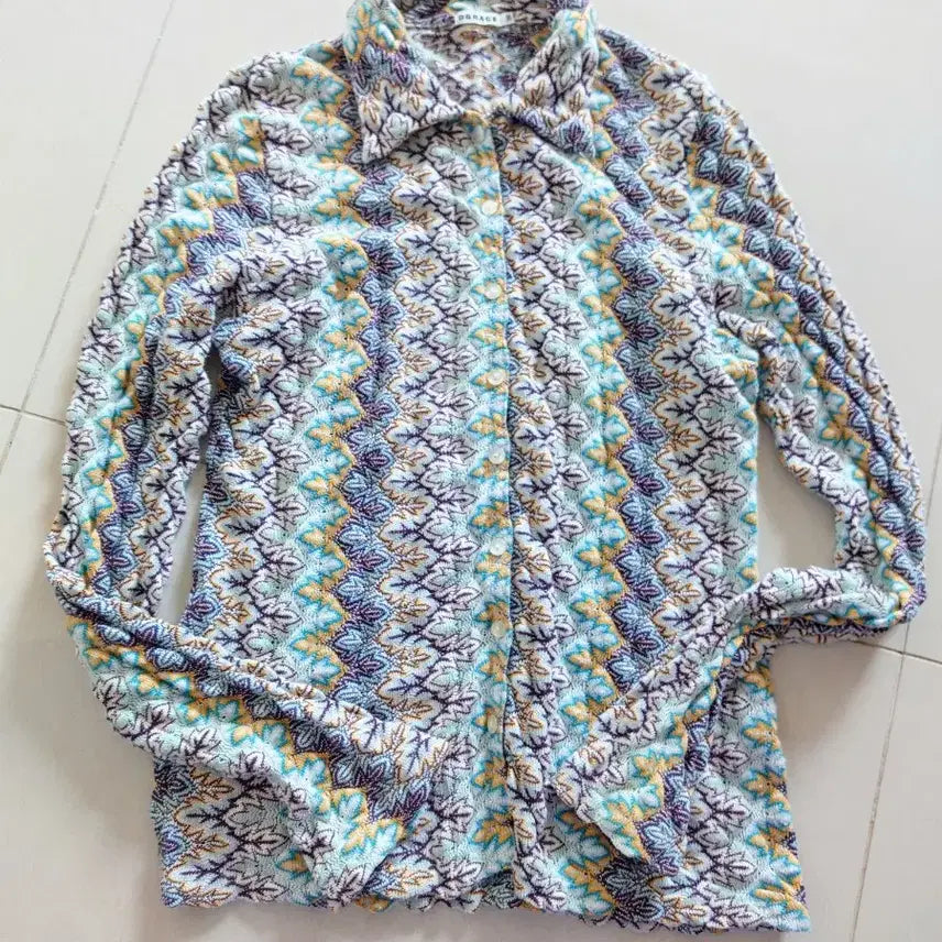 [BUNJANG] DGRACE Patterned Blouse / DGRACE 패턴 셔츠 블라우스/셔츠