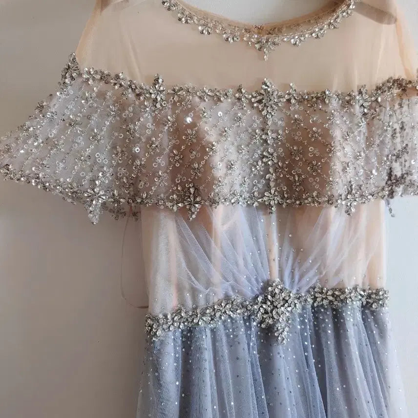[BUNJANG] Beaded Embellished Maxi Dress / 비즈 장식 드레스