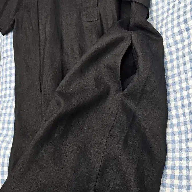 [BUNJANG] Black Linen Long Dress / A4345  블랙 린넨원피스