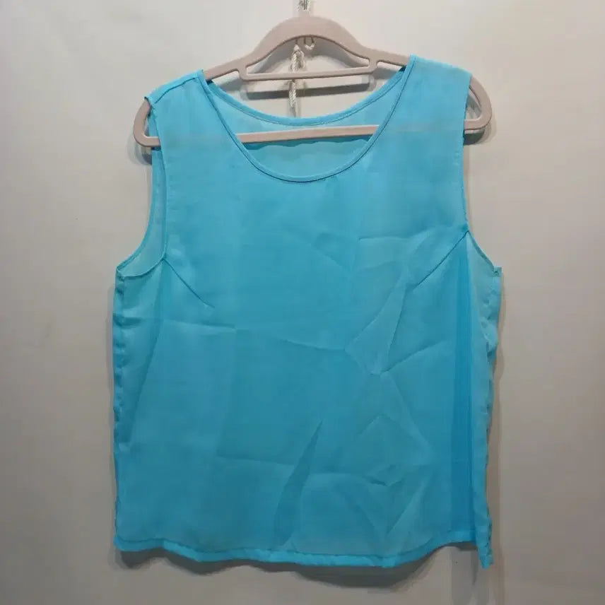 [BUNJANG] Sky Blue Sleeveless Blouse / 하늘색 민소매 블라우스90~95사이즈 여름  64275