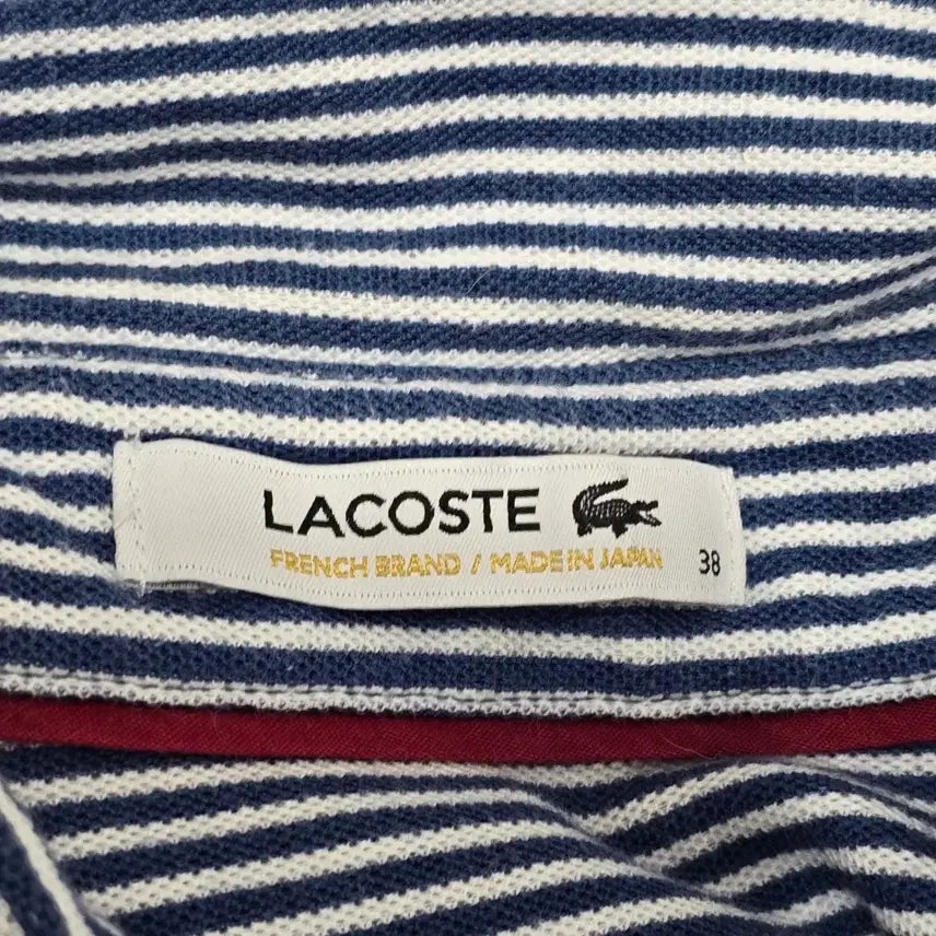 [BUNJANG] Lacoste Striped Long Sleeve Shirt / 라코스테 스트라이프 긴팔 셔츠