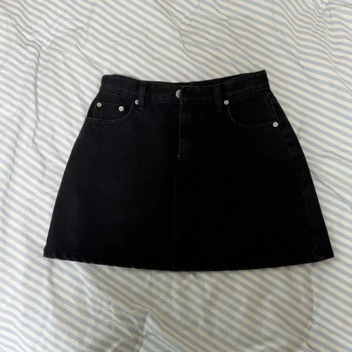 [SOLD OUT] 프영띵 흑청스커트 / 블랙 데님 스커트