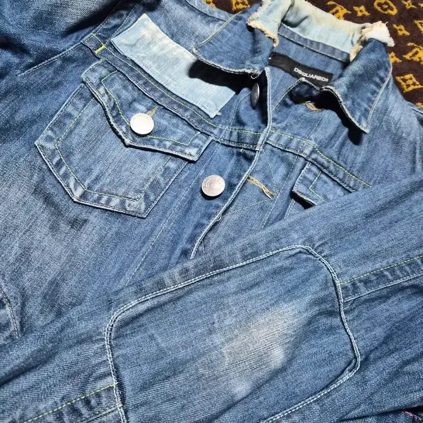 [BUNJANG] Dsquared2 Denim Jacket / 디스퀘어드 데님 청자켓 패치 워싱진