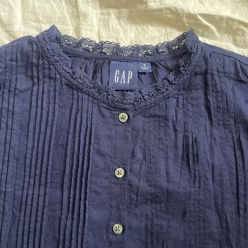 [BUNJANG] Gap Navy Puff Blouse / 갭 네이비 퍼프 블라우스