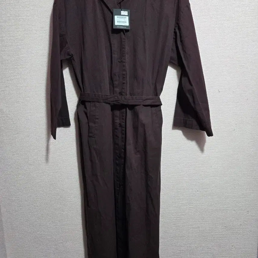 [BUNJANG] Brown Long Dress with Belt Set / 브라운 롱 원피스 벨트 세트
