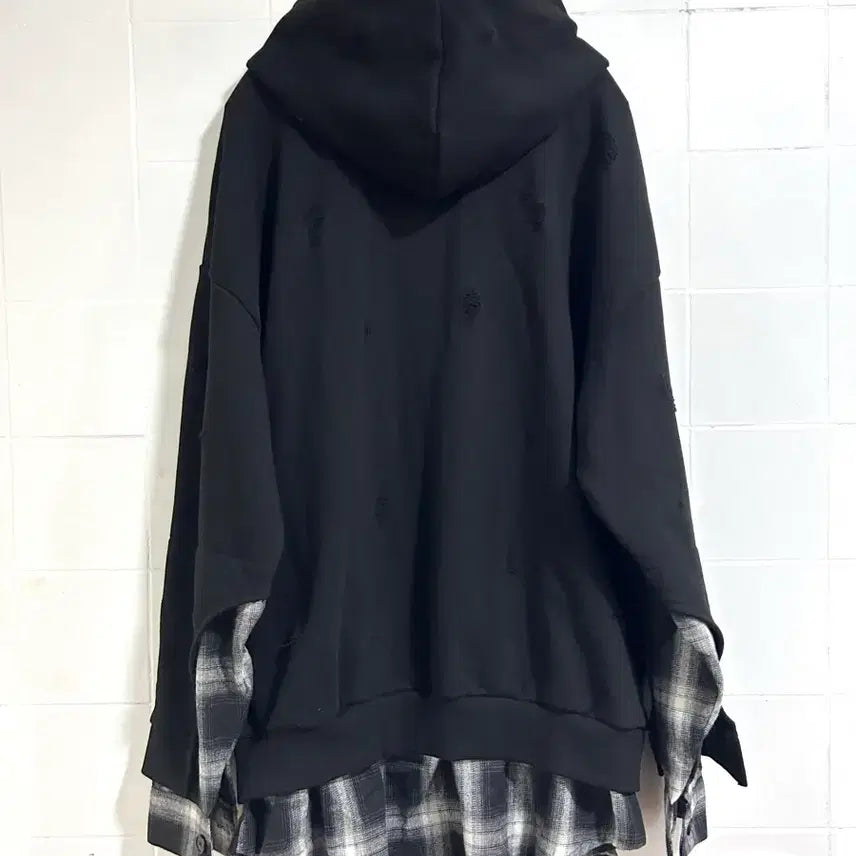 [SOLD OUT] 엑스오디너리 데미지 체크 레이어드 후드